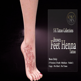 Second Life Marketplace - Feet Henna - Brown Flower